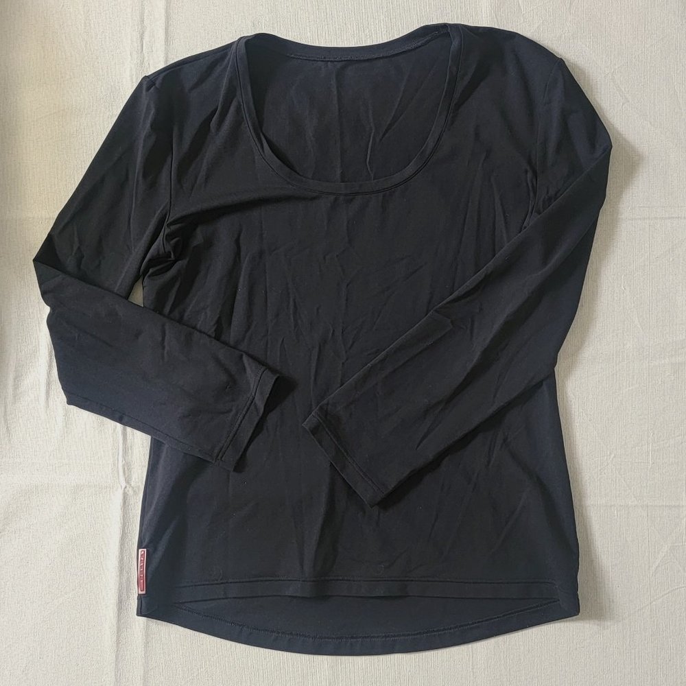 LS Black Prada Activewear Top - Size M